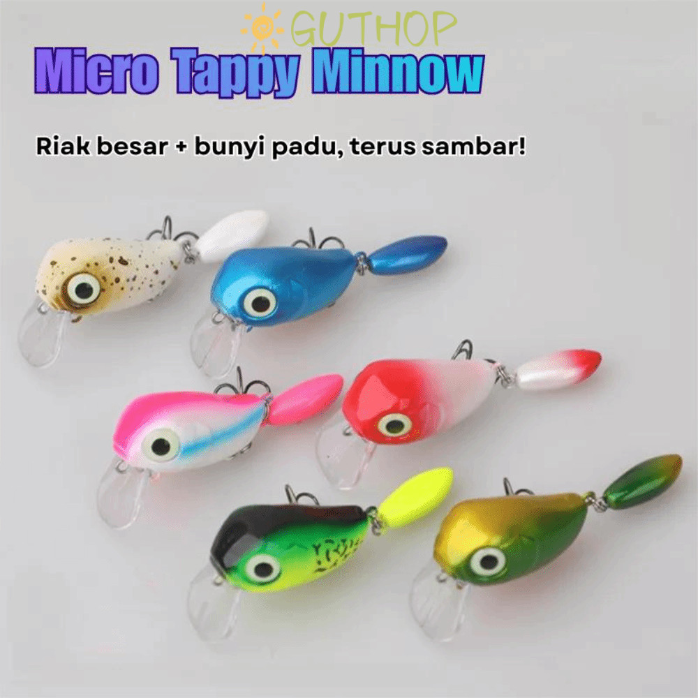 GUTHOP เหยื่อตกปลา ขนาด 60 มม., น้ำหนัก 4.6 กรัม ช้อนเหยื่อตกปลาแบบ Minnow และ Mini Spinner เกียร์เงา เหมาะสำหรับตกปลาน้ำจืด