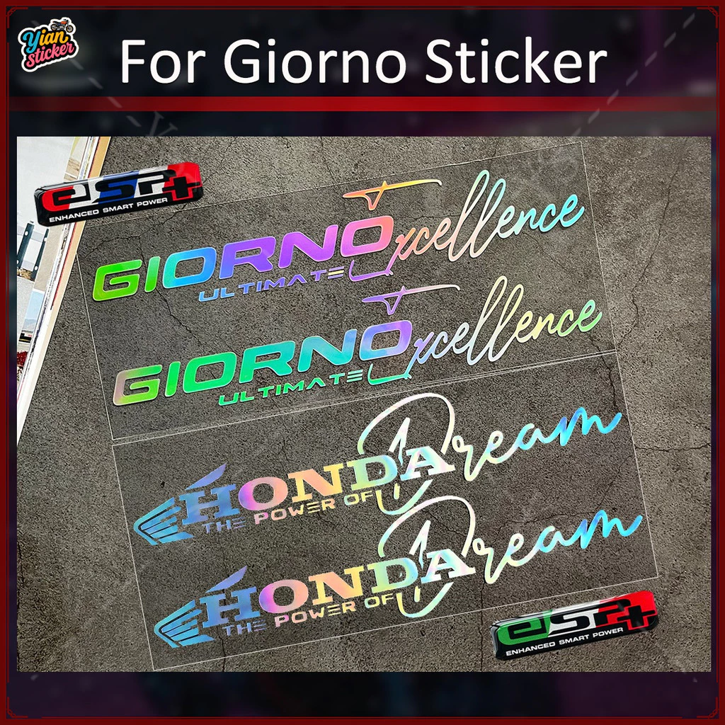 สติ๊กเกอร์สะท้อนแสง GIORNO หน้าหลัง 3D เรซิ่น