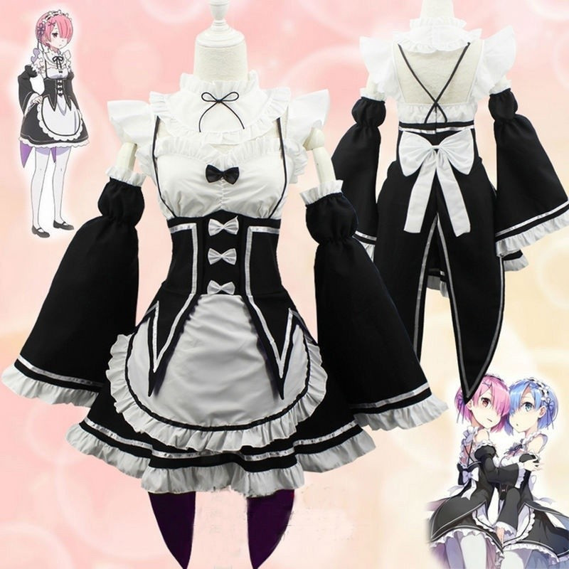 ชีวิตจาก Zero Life ในอีกโลกหนึ่ง Ram Rem cos เครื่องแต่งกายญี่ปุ่นหลอกแม่แม่บ้านเครื่องแต่งกาย coser