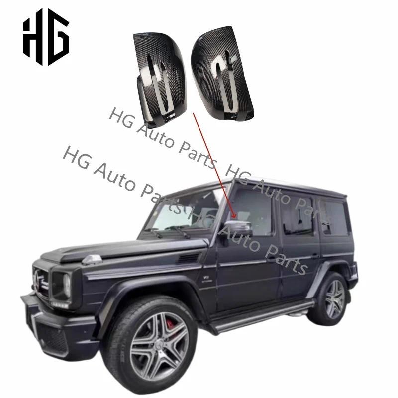3K Gloss คาร์บอนไฟเบอร์กระจกภายนอกด้านหลังกระจกมองหลังสําหรับ MB G Class Wagon W463 G63 G55 G500auto
