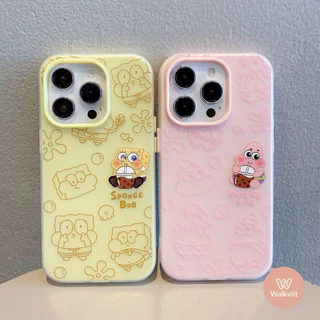 การ์ตูนสปองบ็อบกับแพทริก ใหม่ 2 ใน 1 ปกนุ่ม OPPO Reno 8T 15F 15 15F 5 11 10 12 13F 12F 5z 6 6z 13 14 14F 13F