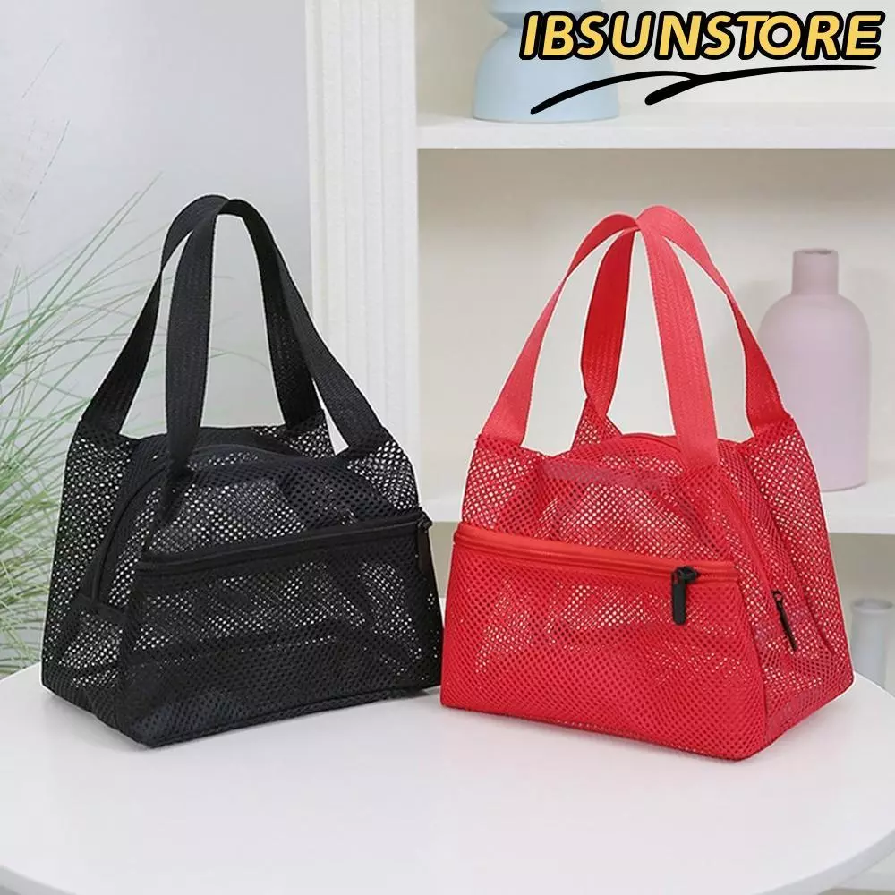 IBSUNSTORE กระเป๋าหาดตาข่ายระบายอากาศ ความจุมาก พับได้ง่าย แห้งไว ใช้สำหรับการเดินทางและการพักผ่อน