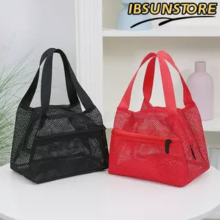IBSUNSTORE กระเป๋าหาดตาข่ายระบายอากาศ ความจุมาก พับได้ง่าย แห้งไว ใช้สำหรับการเดินทางและการพักผ่อน