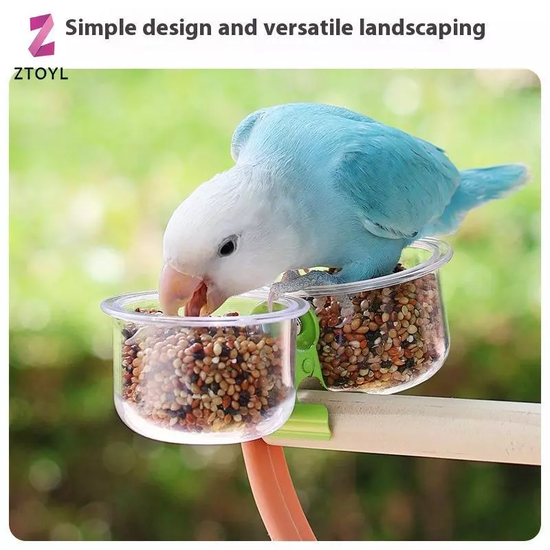 Null นกแก้วชามอาหาร Feeder ถ้วยคลิปสัตว์เลี้ยงขนาดเล็ก Bird Feeder น้ําชาม Bird Cage Feeder สัตว์เลี้ยง Feeding อ่างล้างหน้า Braet อุปกรณ์เสริม null