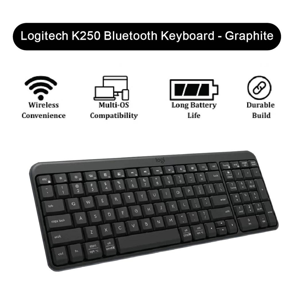 คีย์บอร์ดบลูทูธ Logitech K250 - กราไฟท์