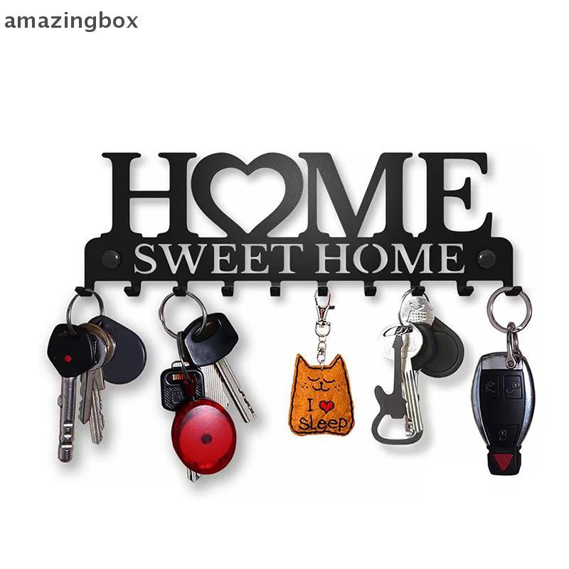 ABTH 1PC ติดผนัง Sweet Home ตกแต่ง Key Holder, Key Wall Hook, Creative Key Holder สําหรับประตูด้านหน