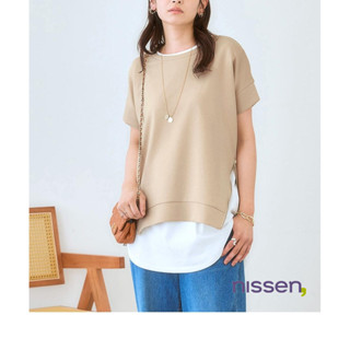 [จัดส่งจากประเทศญี่ปุ่น] Nissen_  เสื้อท็อปแขนสั้นเปิดซิปข้า…