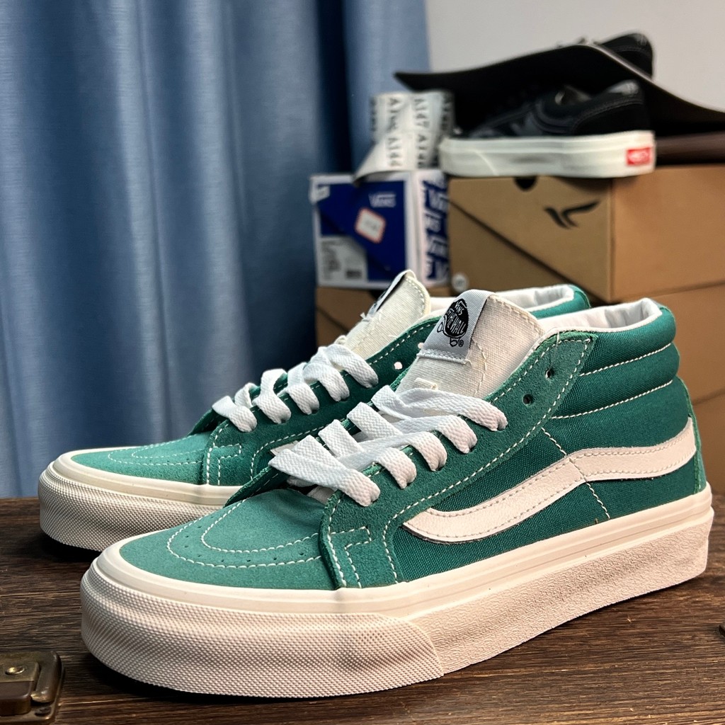 Vans sk8 รองเท้าบอร์ดลําลองคุณภาพสูงสีเขียว