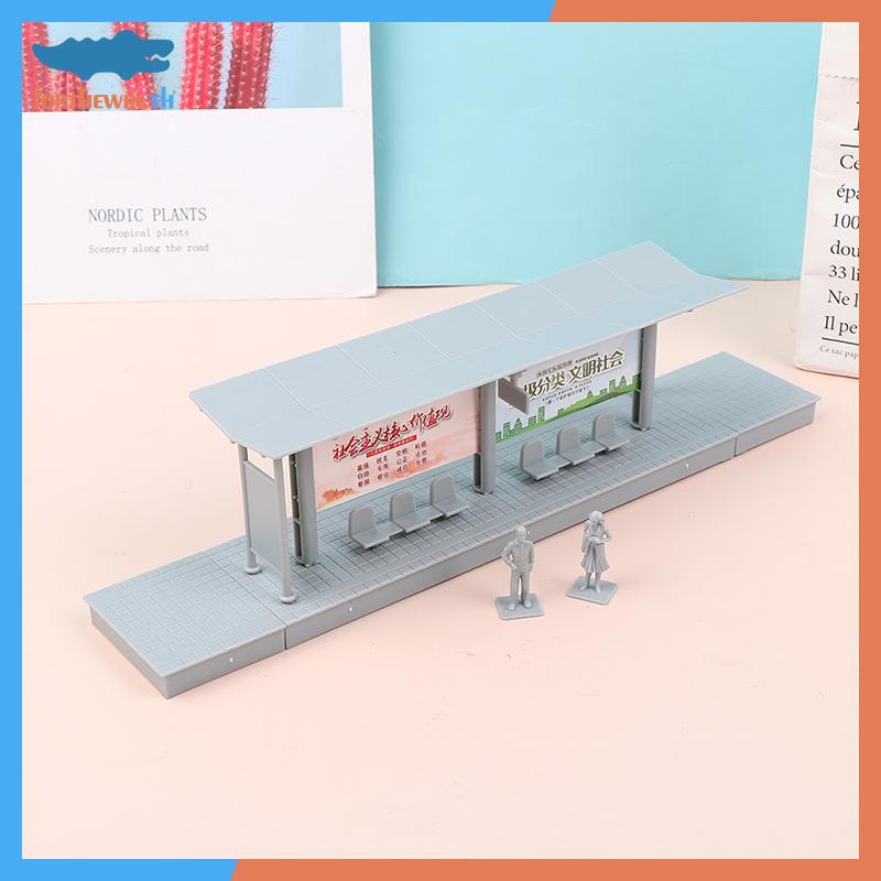 Forthewin 1/87 Mini จําลอง Bus Station รุ่นรถไฟความเร็วสูงแพลตฟอร์ม Diy th