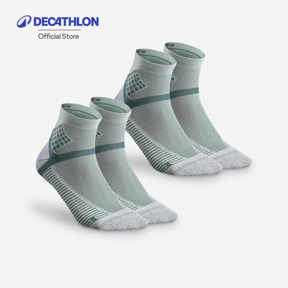 Decathlon Hiking Socks - Hike 500 Mid Black X2 Pairs ถุงเท้าหุ้มข้อสำหรับใส่เดินป่ารุ่น Mh500 แพ็ค 2