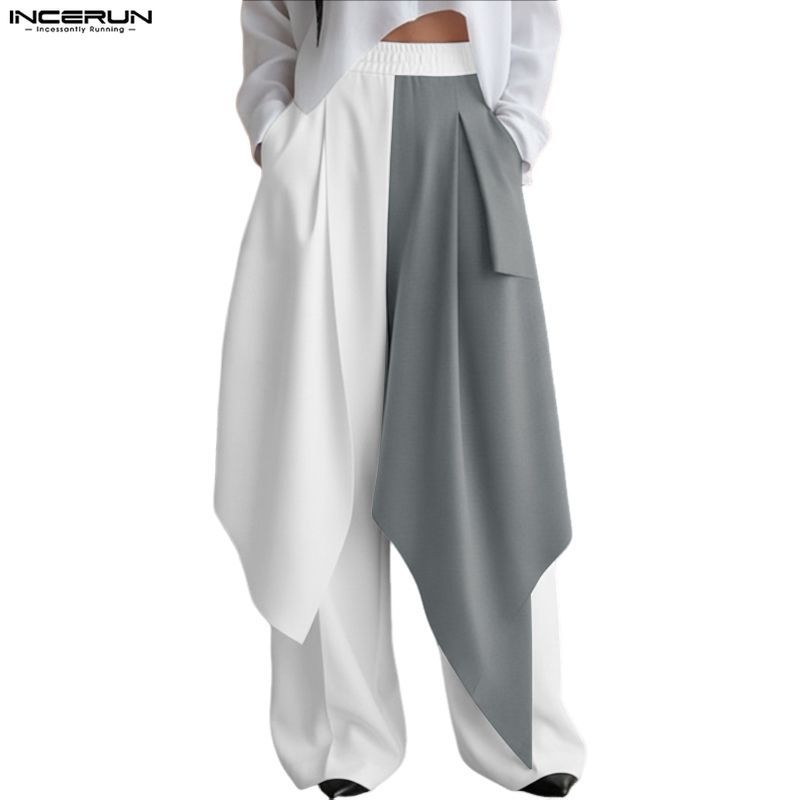 INCERUN Mens Deconstructed Street Flying Pants
