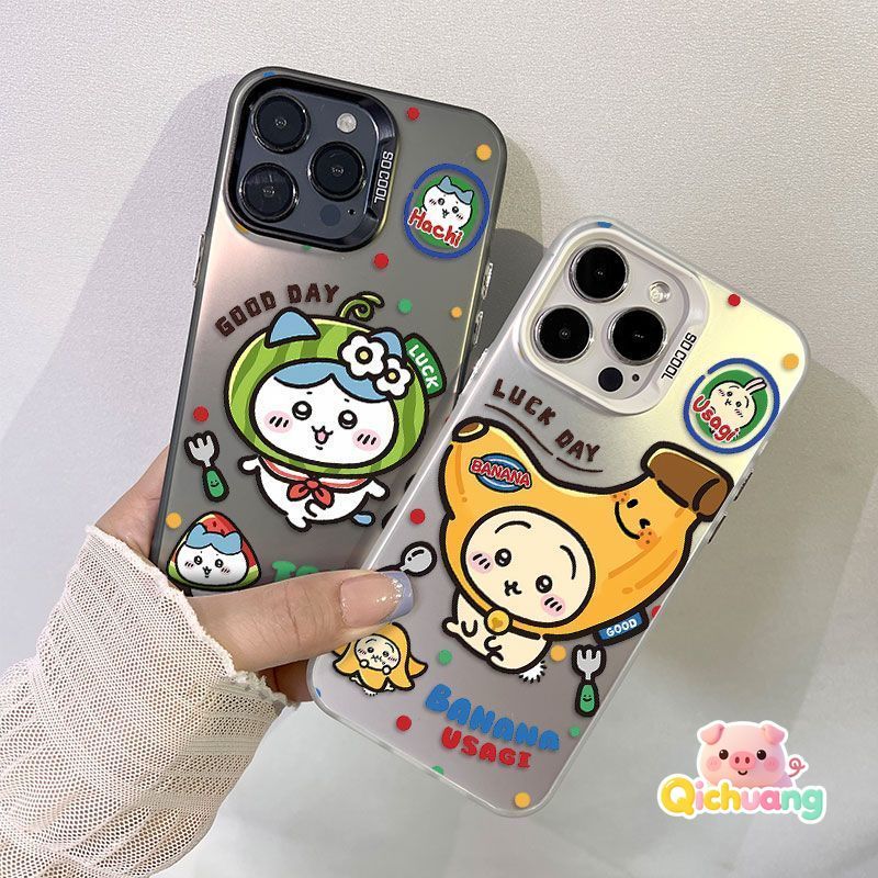 Kawaii น่ารัก Usagi แตงโมกล้วยหมวกคู่เคสโทรศัพท์สําหรับ Redmi 15 15C 14R 14C 13 13R 13C 12 12C 12R 1