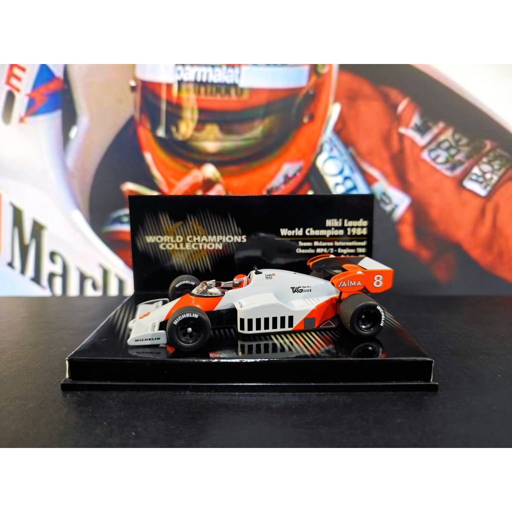 F1 Racing Car รุ่น 1: 43 Mini Cut McLaren MP4/2 Nicky Lauda World Championship Edition WDC 1984 Raci