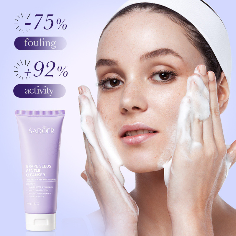 Facial Cleanser Series Grape Seed Essence ครีมออกซิเจน Skin Care sadoer Anti-Mild QOA