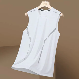 เสื้อกั๊กกีฬาผู้ชาย เสื้อกั๊กออกกําลังกายผู้ชายผ้าเรยอน แบบบาง ระบายอากาศได้ดี เหมาะกับการเล่นกีฬา ฟิตเนส บาสเก็ตบอล