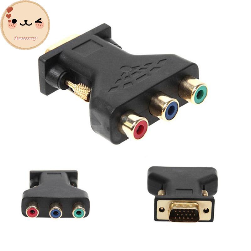 Chee VGA RCA Adapter 3RCA Video Female To HD 15 Pin VGA Converterponent Adapter EN