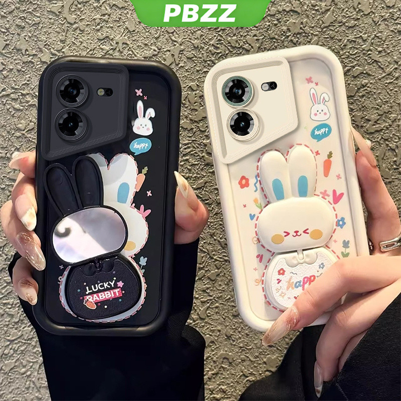 PBZZ FOR เคส สําหรับ TECNO POVA 5 pro 5g TECNO spark 30 pro 30c 5g spark 30 20 pro 4g เคสโทรศัพท์ Softcase ซิลิโคนกันกระแทกใหม่ออกแบบความงามกระจกกระต่ายผู้ถือ JTCTZJ01