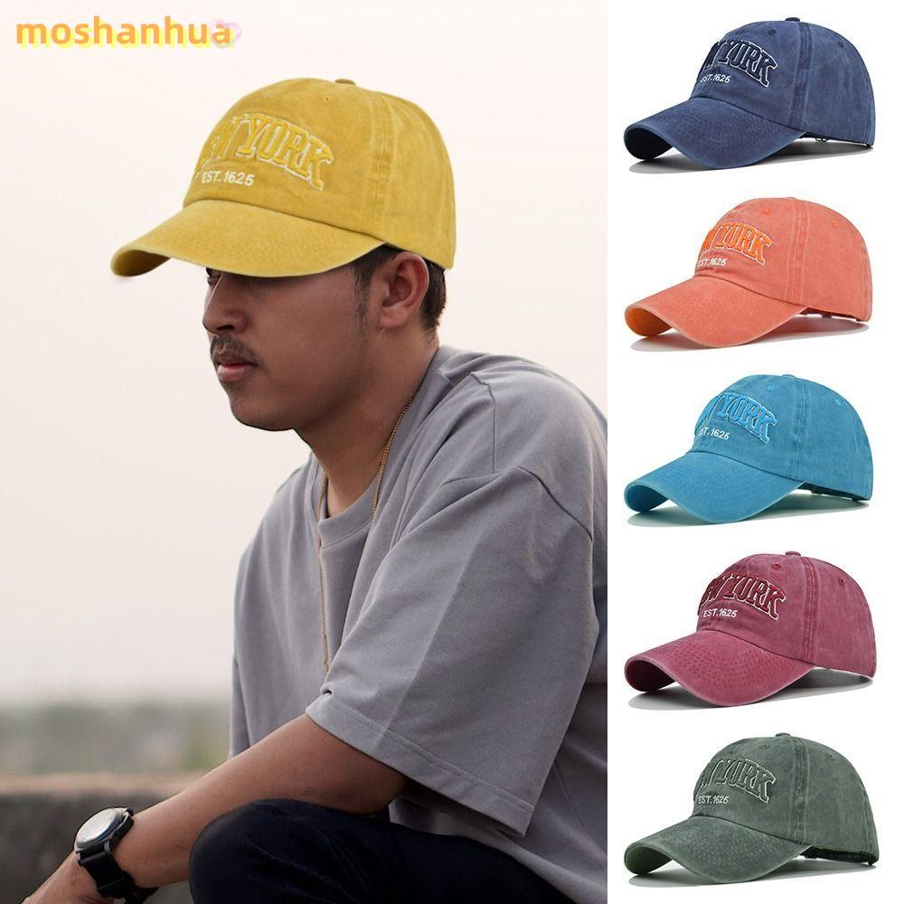 MOSHANHUA Distressed Faded Cap ปรับ Vintage แฟชั่นเบสบอลหมวก