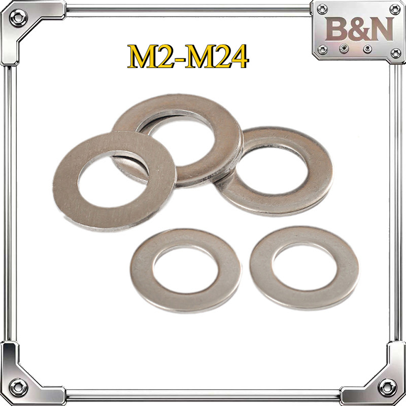 แหวนอีแปะ แหวนรอง สแตนเลส316, ปะเก็นแบนสกรูโลหะบางเฉียบ, Flat Washer Stainless Steel M2M2.5M3M4M5M6M8M10M12~ M24B&N-1