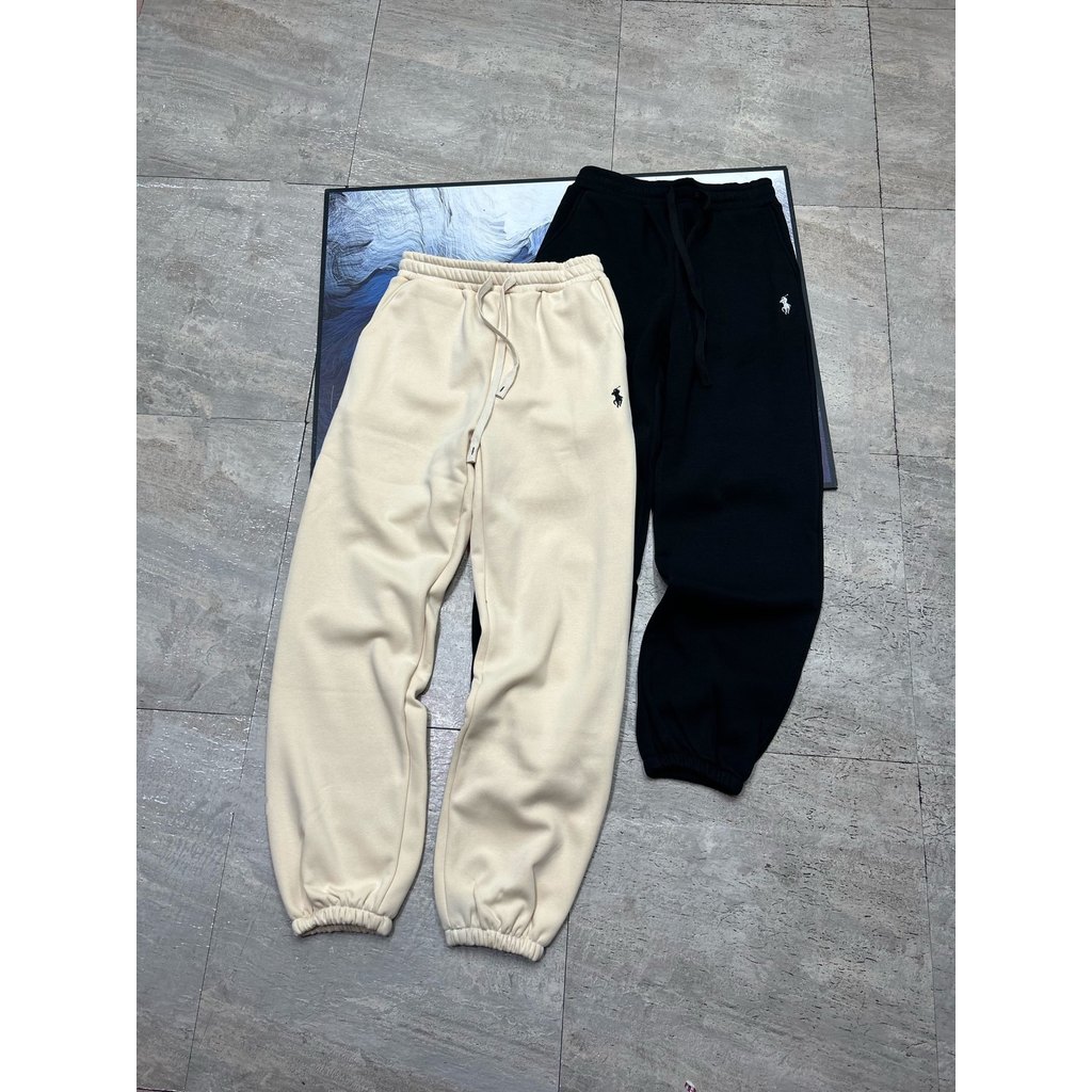 GYJV Ral***ren Set of fleece-lined sweatpants fabric400g Fleece-lined pure cotton with anti-static t