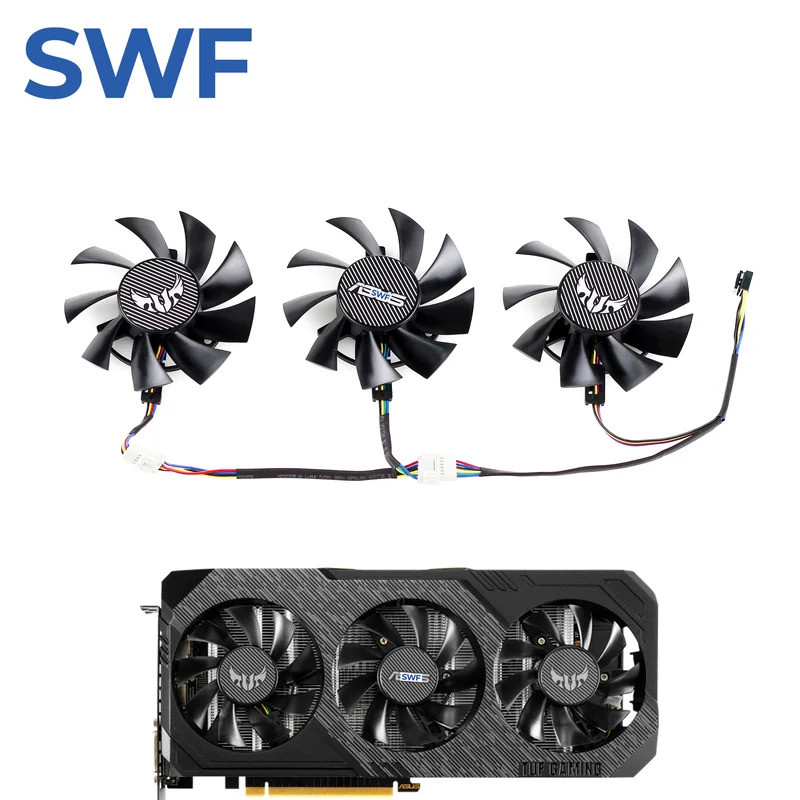 75 มม.FD8015U12D FD8015U12S พัดลมระบายความร้อนสําหรับ ASUS GTX 1660 SUPER Ti RX 5700 XT TUF X3 OC กร