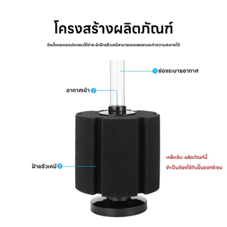 ตัวกรองตู้ปลา⚡️กรองฟองน้ำ เพิ่มออกซิเจนในน้ำ กำจัดของเสียได้ดี วัสดุทนทาน ใช้ได้กับปั๊มทุกรุ่น กรองตะกอน