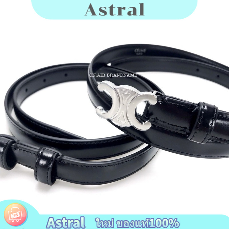 New celine small triomphe belt 1.8 cm. สีเงิน เข็มขัด รุ่นฮิต