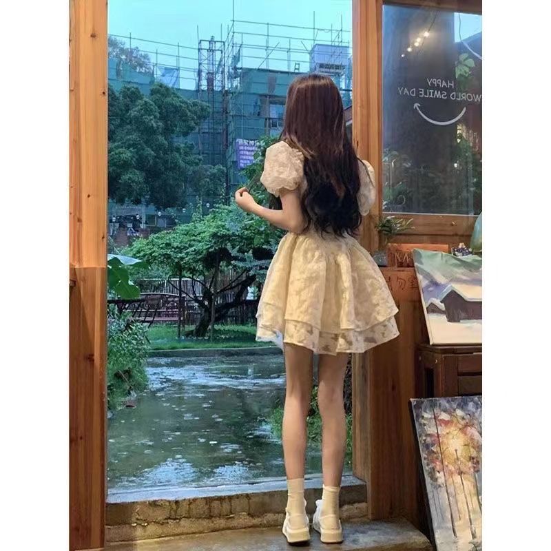 Cod White Moonlight Doll Summer Gentle Sleeve Dress Puff Jacquard Skirt Puff Puff Puff Puff Puffy fa