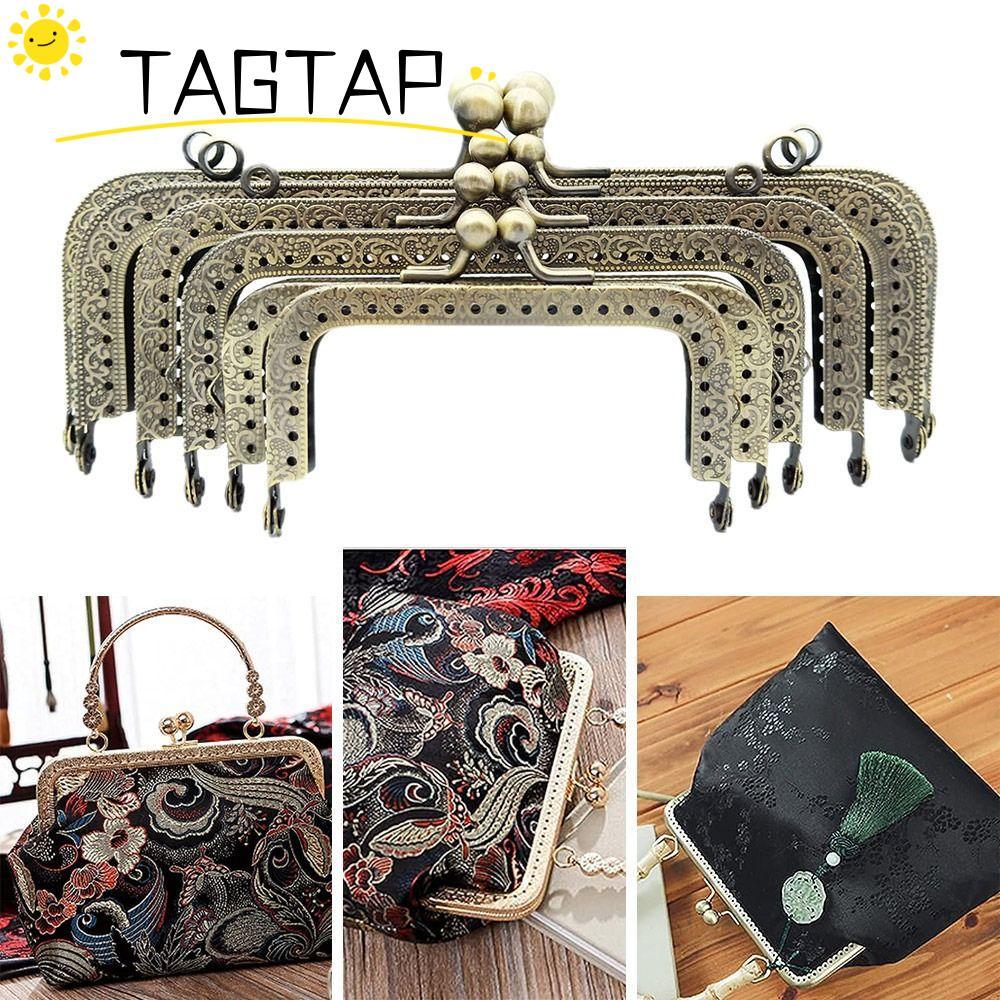 TATAGTAP Purse Frame Kiss Clasp, Metal Bag Hardware Purse Frame, Mini Vintage Purse Frame Bag Making