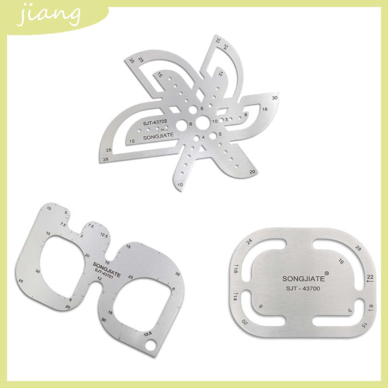 JN แม่แบบตัดหนัง DIY Leathercraft Drawing Corner Pattern เย็บลายฉลุ