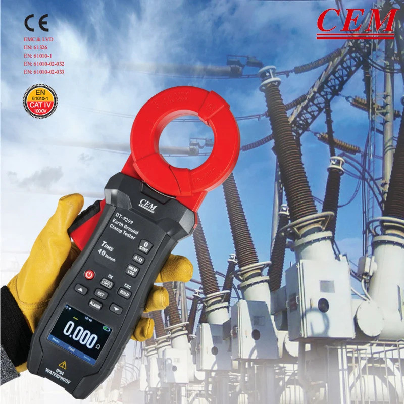 CEM DT-9399 Digital Clamp Ground Earth Resistance Meter Tester 0.01Ω-1500Ω, Earth Ground Leakage Cur