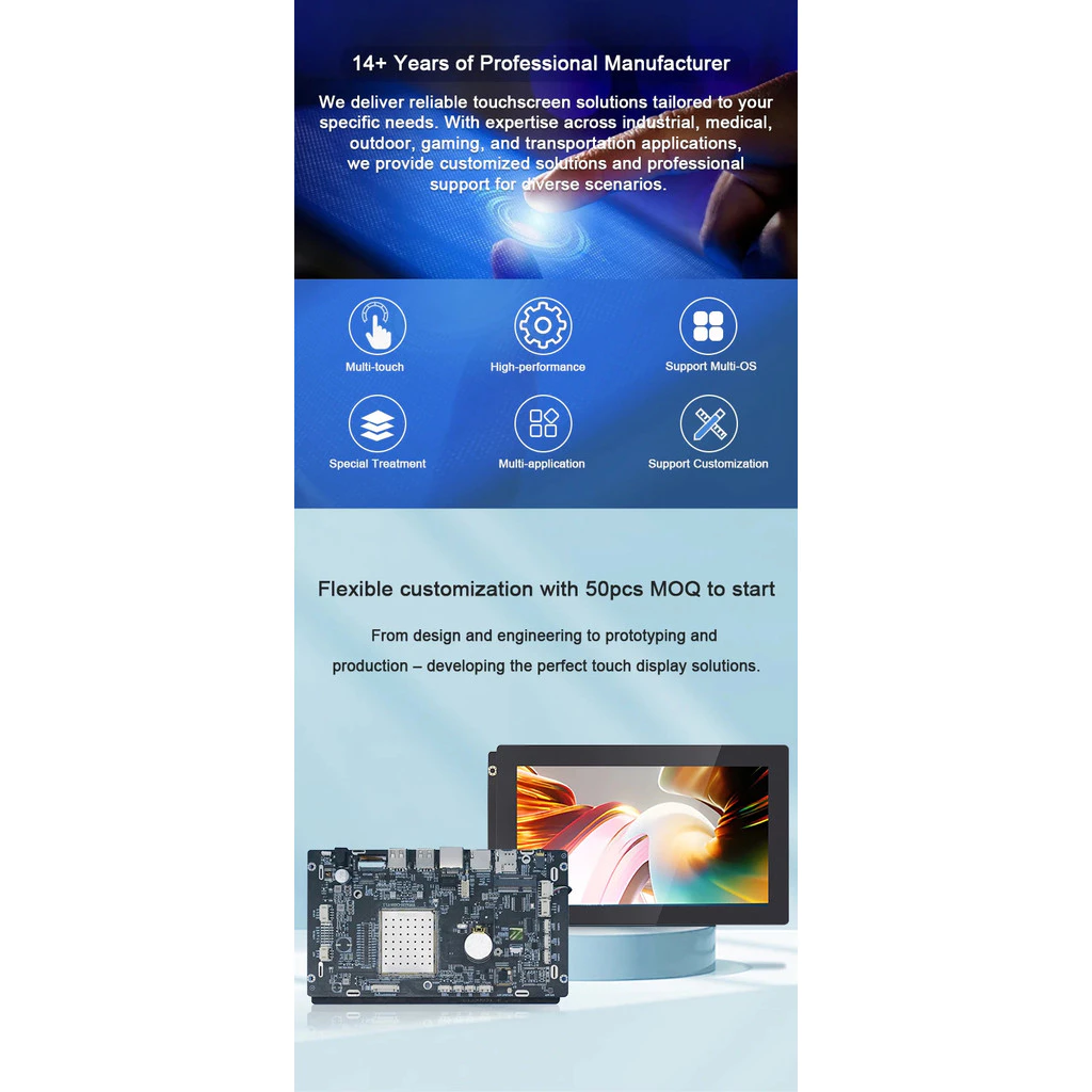 จอสัมผัสอุตสาหกรรม 10.1 นิ้ว Capacitive TFT LCD สำหรับ Smart Home thumbnail 7