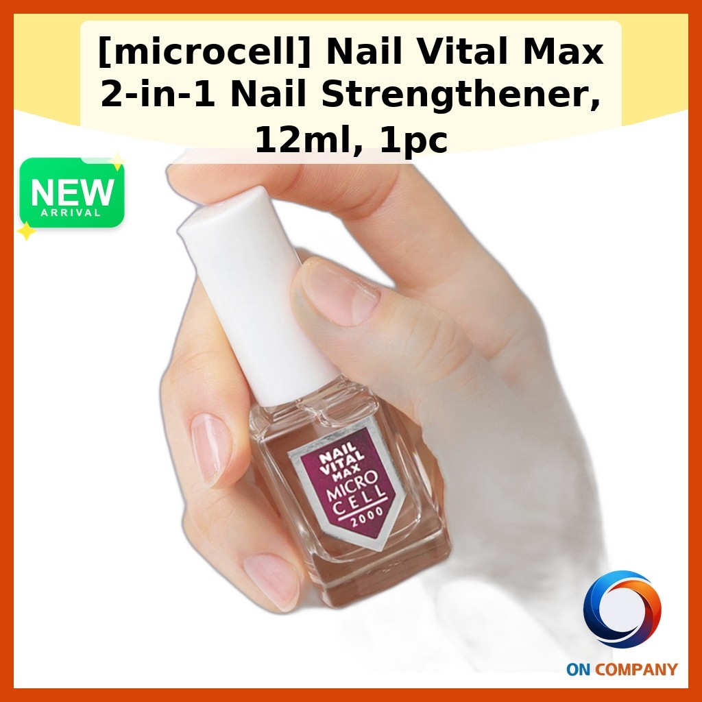 [microcell] Nail Vital Max 2-in-1 Nail Strengthener, 12ml, 1pc / Korean Nail Strengthener / Glossy F
