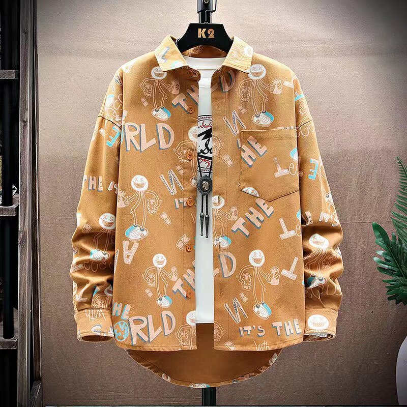 Loose All match Korean Style Trend Casual Print Shirtkk666.th20260318082309