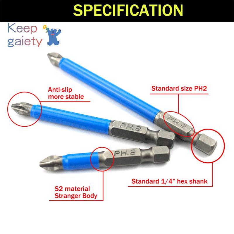 [Kpt-t] ดอกไขควงไฟฟ้ากันลื่นแม่เหล็ก 1/4″ Hex Shank Precision PH2 [ใหม่] ราคา ถูกที่สุด ดีลบีเคเค แกลเลอรีภาพที่ 2