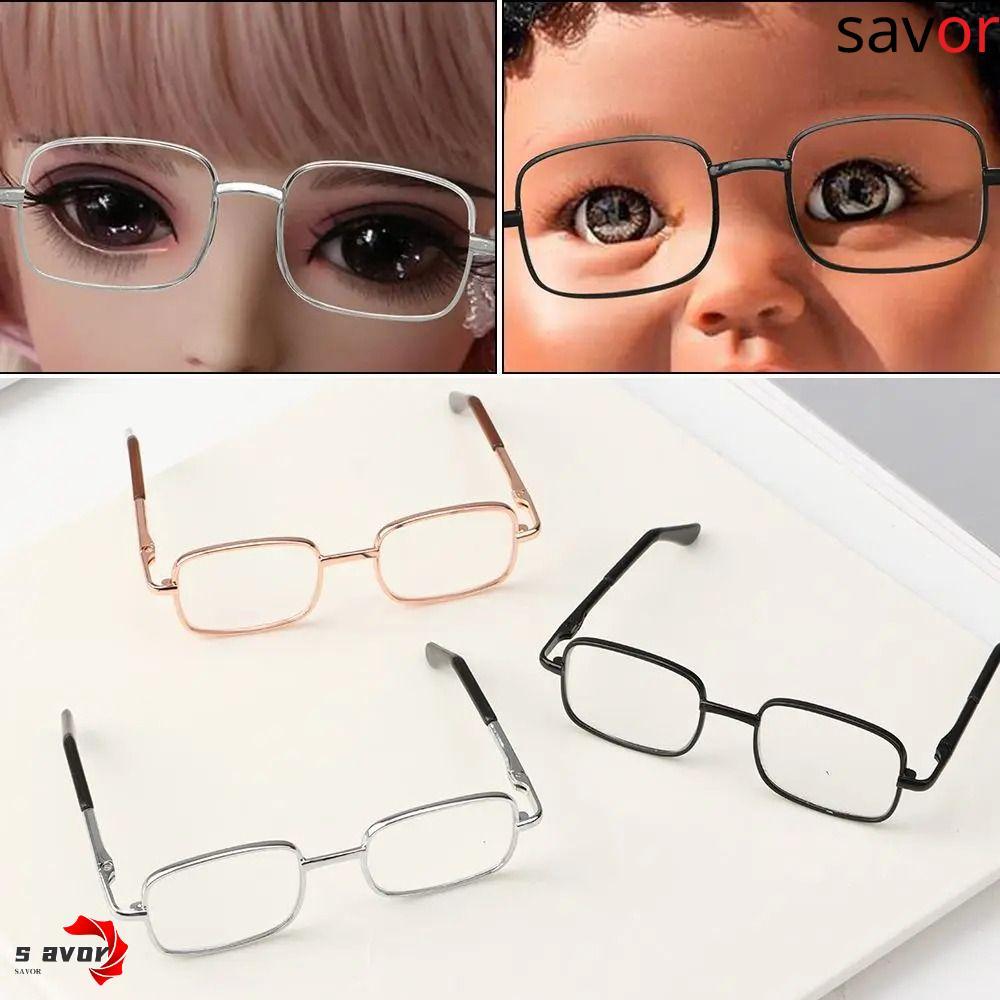 CHROM Preppy Cotton Doll Glasses, 8.5 CM Lovely Idol Plush Doll Glasses, Pet Glasses Square Cartoon 