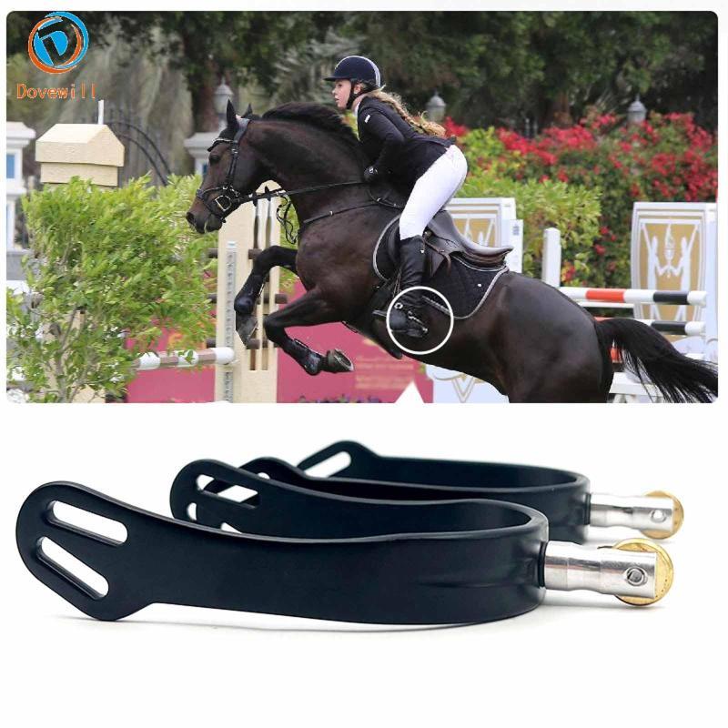 Dovewill Professional English Horse Spurs Aviation Aluminium Compact Adjustable Straps for Spurs for
