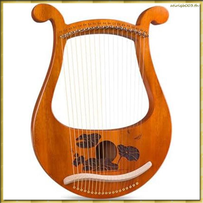 [HDED] Lyre Harp 19 String Beginners Harp,Portable 19-Tone Small Harp 19-String Lyre เครื่องดนตรีไม้