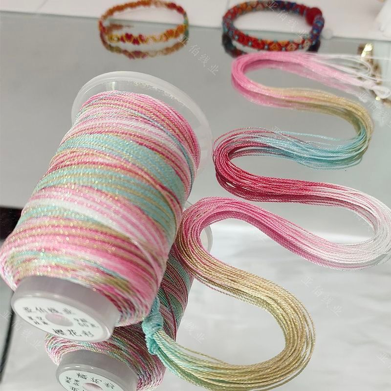 Starry Sky ส่วนย้อมเกลียวด้ายที่มีสีสัน diy เชือกผูกมือรับส่งด้ายถักวัสดุแพคเกจ 9 Strands เชือกมือถักสร้อยข้อมือสร้อยคอ