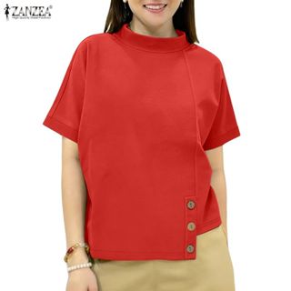 ZANZEA ผู้หญิงเกาหลี Minimalist Casual ลูกเรือคอ Raglan แขนป…
