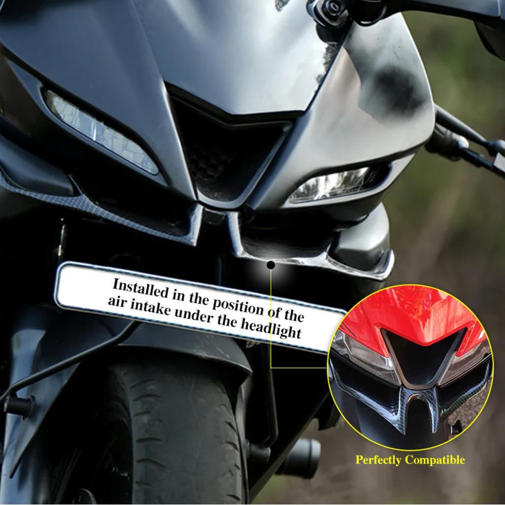 Fangzi ด้านหน้า Fairing Winglet ปีกเปลี่ยนสำหรับ R15 V3 2017-2021 สีดำ