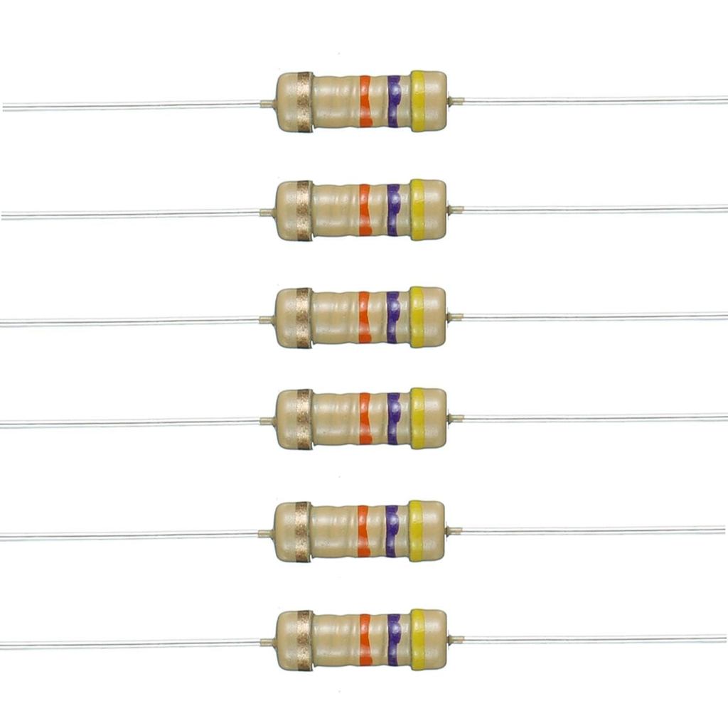 BOJACK 47K Ohm Resistors 1/2 W ±5% Carbon Film Single Resistor (แพ็ค 200 ชิ้น)