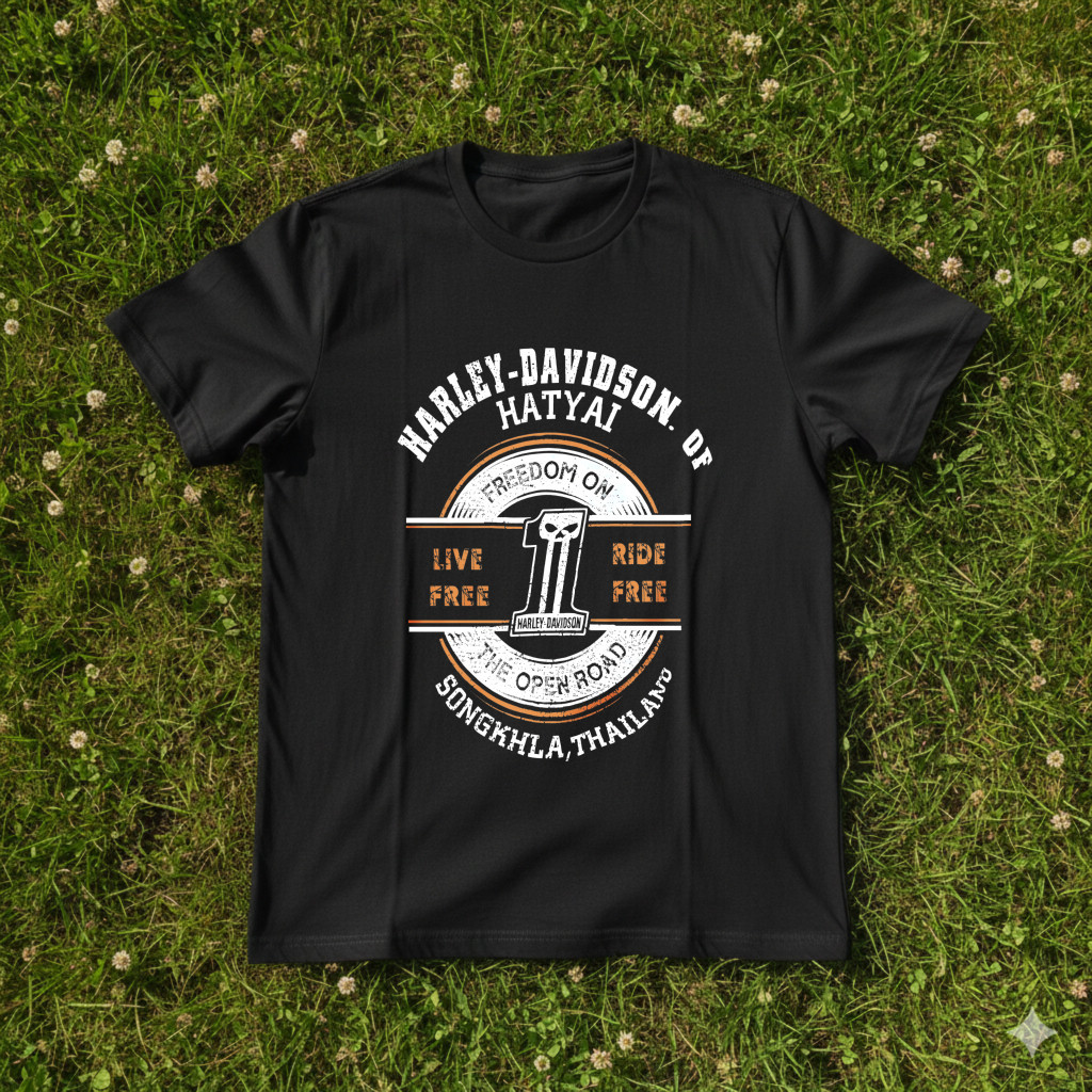 เสื้อยืด Harley Davidson OLP ผู้ชาย ลายคลาสสิก ใส่ทน ผ้าดี เสื้อยืดคอตตอน
