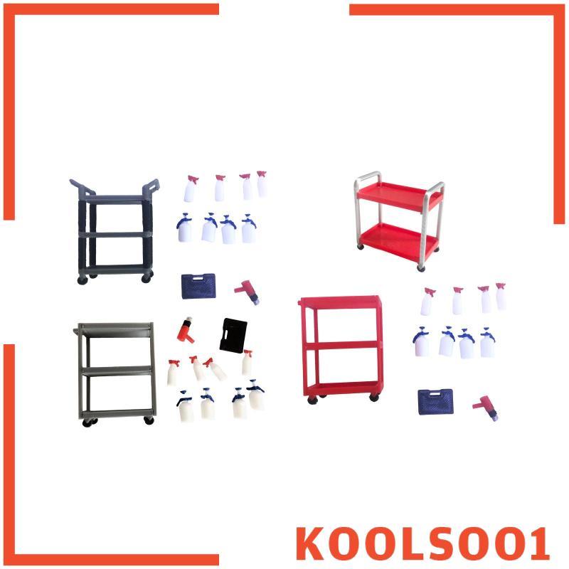 [Koolsoo1] 1/18 Scale เครื่องมือเก็บรถเข็นโหมด Miniature Garage Diorama Prop สําหรับรถยนต์ของเล่นรุ่