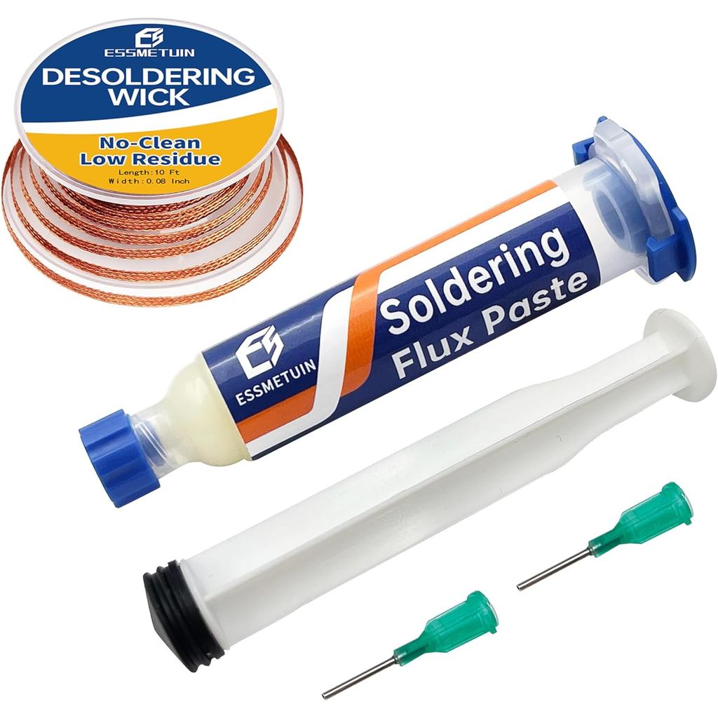 Desoldering Wick and Soldering Flux Paste สําหรับซ่อมอิเล็กทรอนิกส์, ไม่มีฟลักซ์สะอาด(10CC), ชุดกําจ
