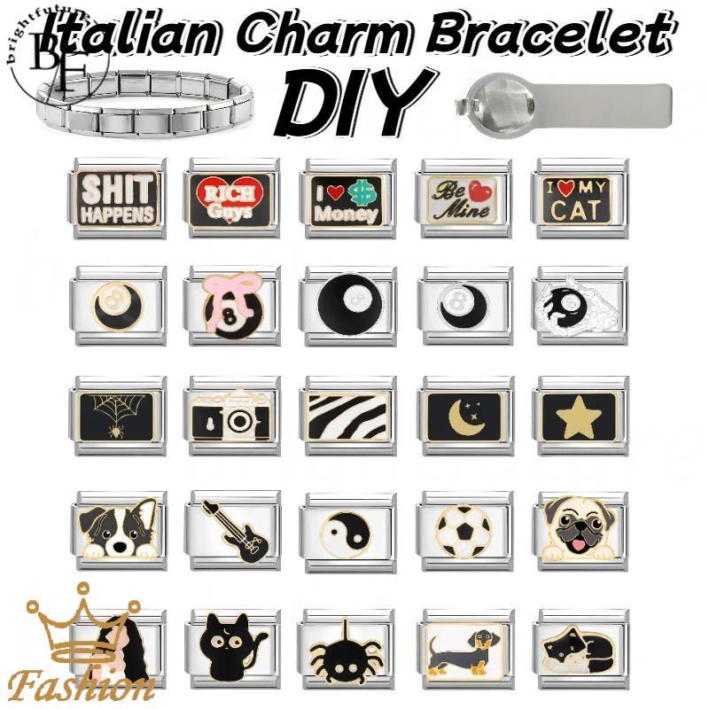 Tai Chi หมายเลข 8 Ball สร้อยข้อมือ Charm อิตาเลี่ยน Fit 9 มม.สร้อยข้อมือสแตนเลส DIY เครื่องประดับทําอุปกรณ์เสริม Retro บุคลิกภาพโมดูลสร้อยข้อมืออุปกรณ์เสริม