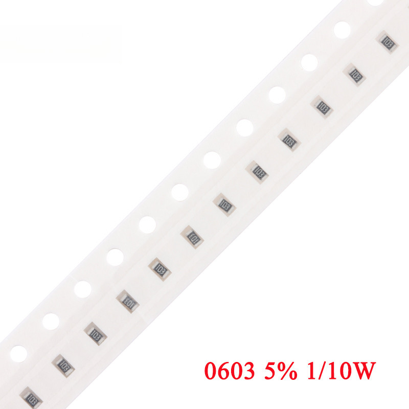 200 ชิ้น 0603 5% ตัวต้านทาน SMD 0R ~ 10M 1/10W 10 100 150 220 330 470 โอห์ม 1K 2.2K 4.7K 10K 100K 1M