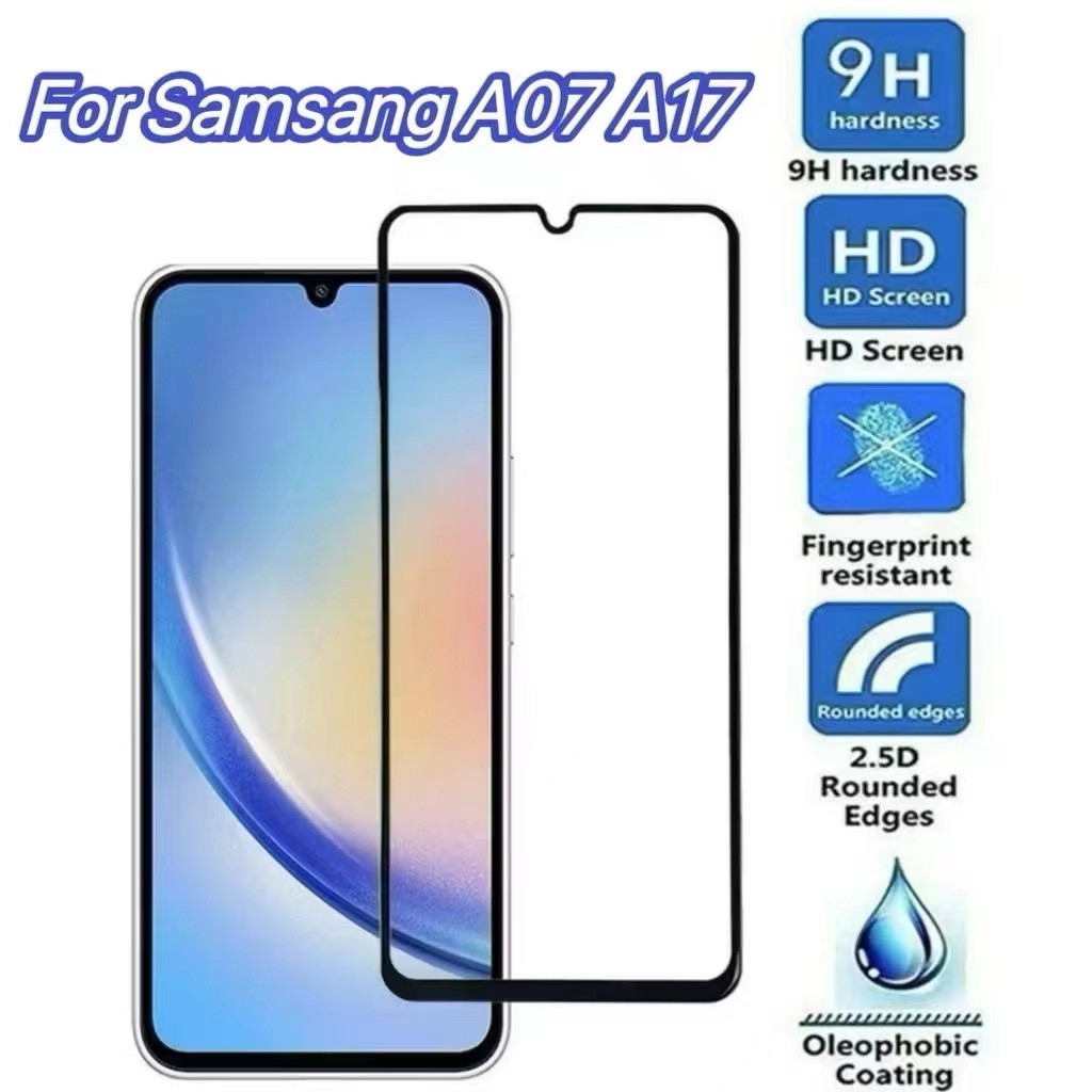 Tempered Glass Film for Samsung A06 A07 A17 A16 A26 A36 A56 A55 A54 A53 A35 A25 A15 Models, Full Scr