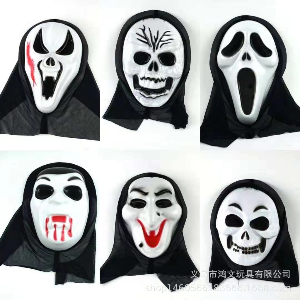 หน้ากากวันสงกรานต์ หน้ากากผีฮาโลวีน หน้ากากฮาโลวีน ผู้ใหญ่เด็ก Grim Reaper ชิ้นเดียวสยองขวัญ Ghost M