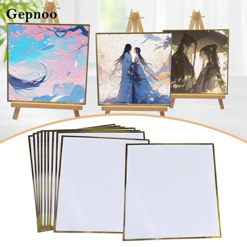[Gepnoo] 10 ชิ้นลายเซ็นบอร์ด Shikishi Boards Artist Autograph Blank Art การ์ดทอง Trim กระดาษ Washi เหมาะสําหรับศิลปิน Meet และ Greets เทศกาล Ev